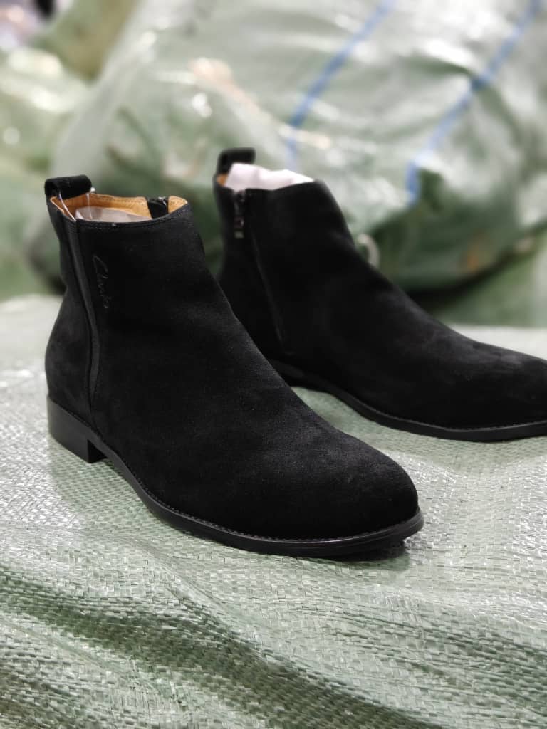 Clark's suede boots with zipper closure