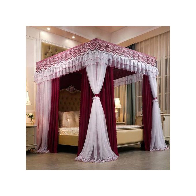 4-Stand Canopy  Mosquito Net with Curtains
