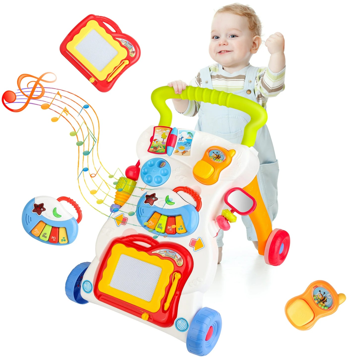 2-in-1 sit-to-stand interactive musical baby activity Push walker /DETACHABLE PLAY TOYS