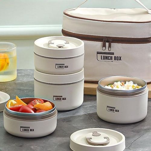 4-piece stackable, insulated lunch box
