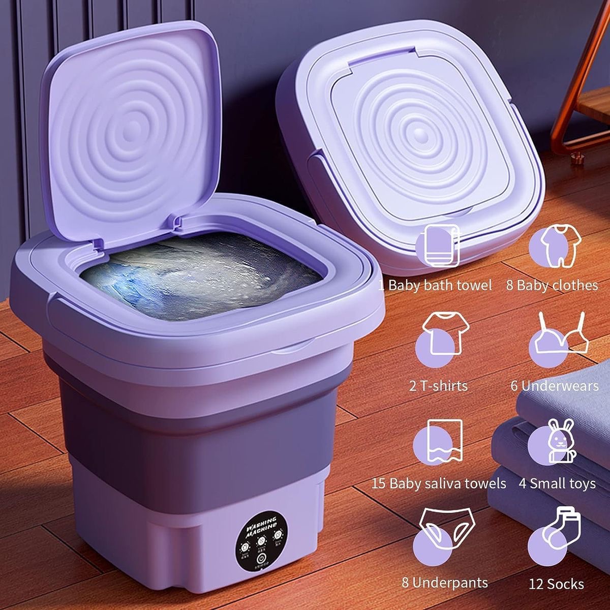 Foldable mini washing machine