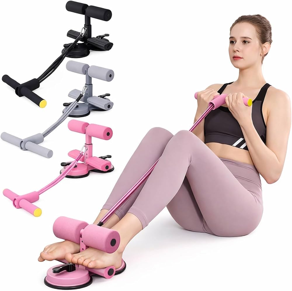 Sit-up assistant bar with  resistance bands