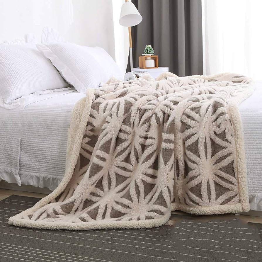 3-piece Tufted Sherpa  Throw Blanket set