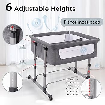 adjustable twin bedside bassinet co-sleeper