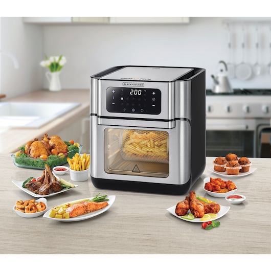 Black+Decker 12L Oven AeroFry (Model: AOF100-B5) digital air fryer and convection oven