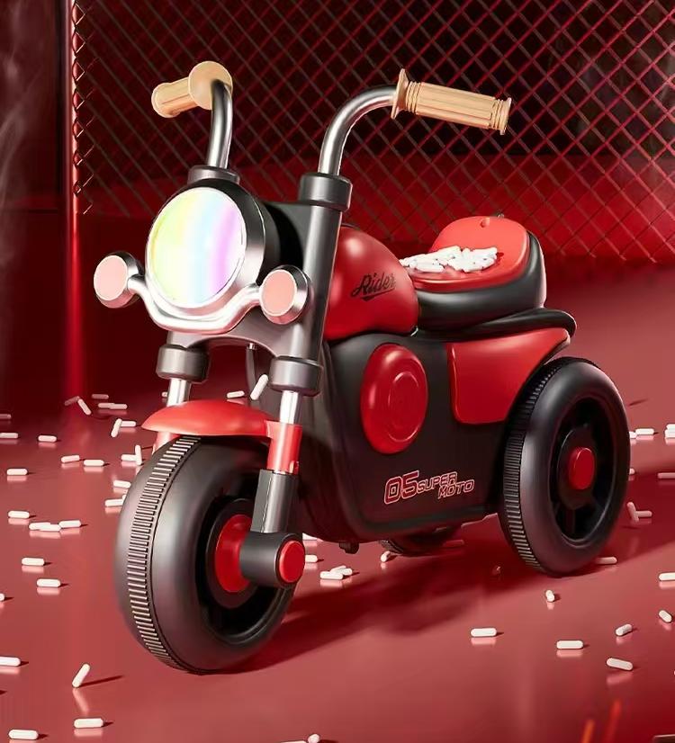 Mini Harley-style three-wheel balance tricycle for toddlers
