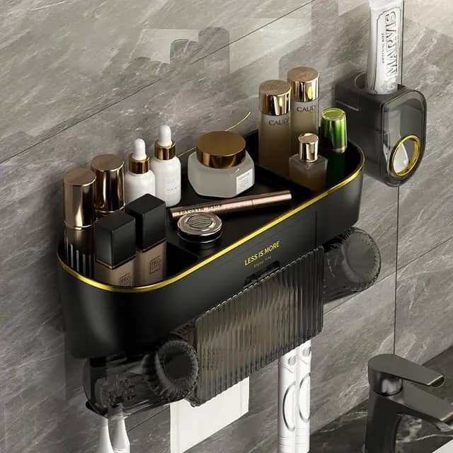 wall-mounted bathroom organizer