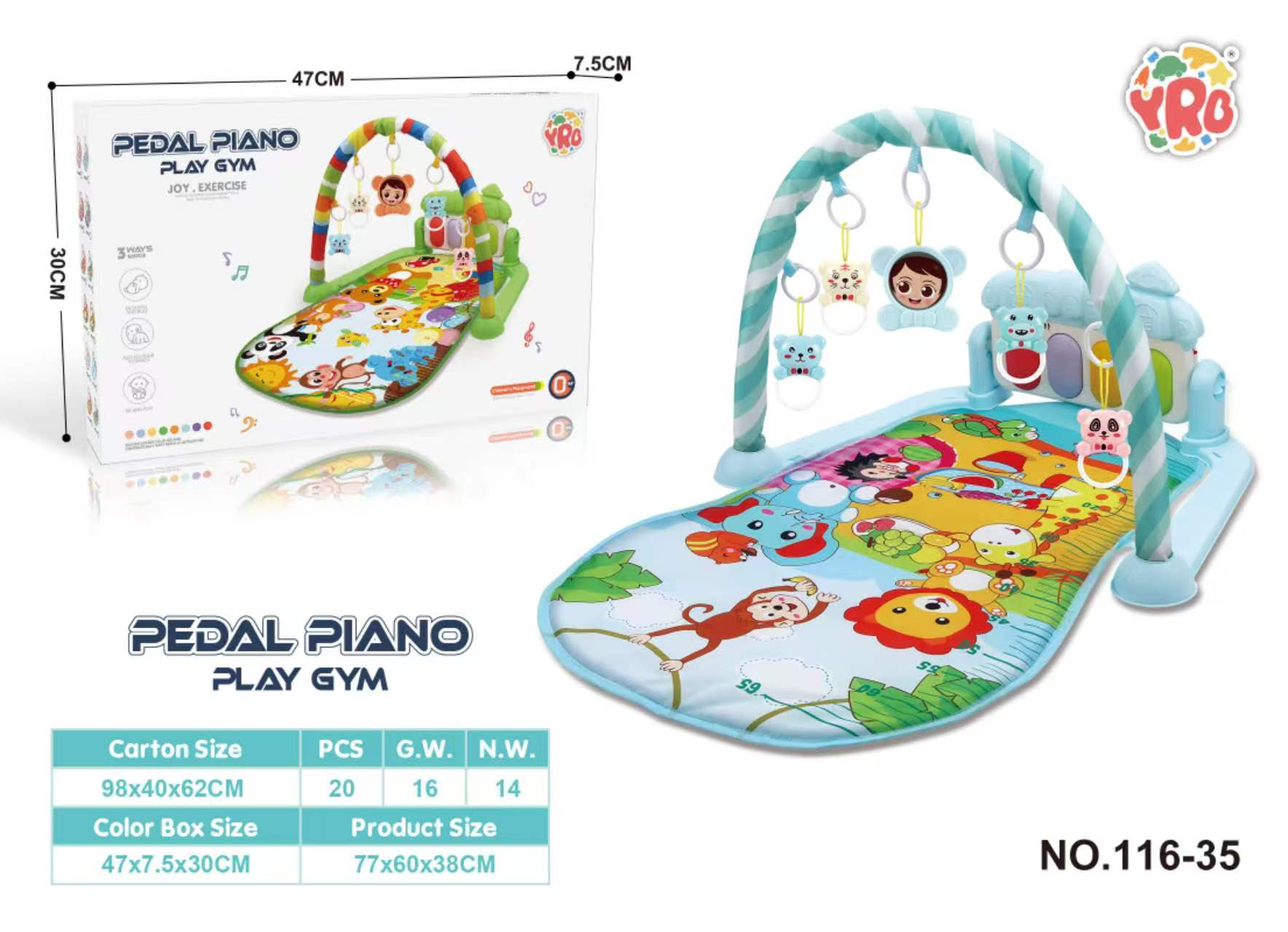 colorful baby gym mat featuring a musical piano pedal