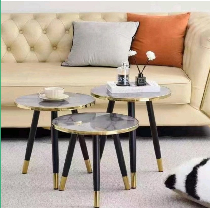 3-in-1 Nesting Luxury Marble Side/ center table Set