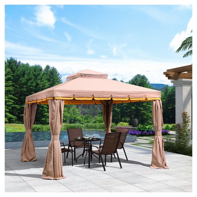 Double-vented soft-top patio gazebo canopy  tent