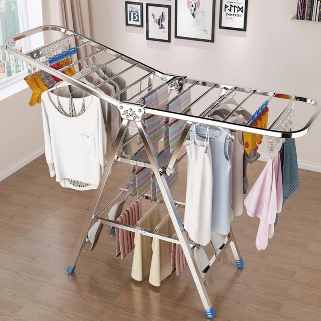 3-Tier Foldable Stainless Steel Clothes Drying Rack