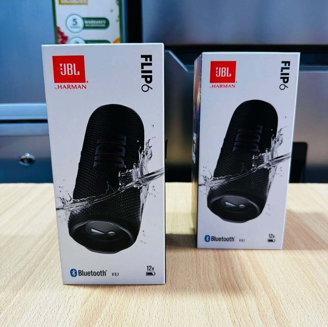 JBL Flip 6 portable waterproof Bluetooth speaker.