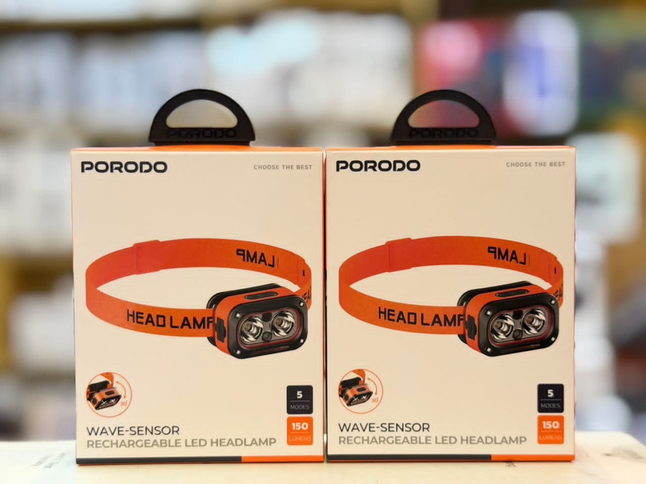 Porodo Wave-Sensor Rechargeable LED Headlamp