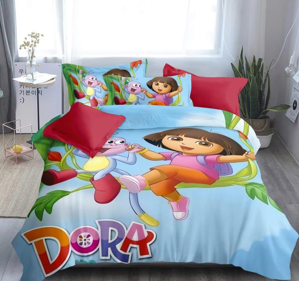 vibrant cartoon themed kids' duvet set