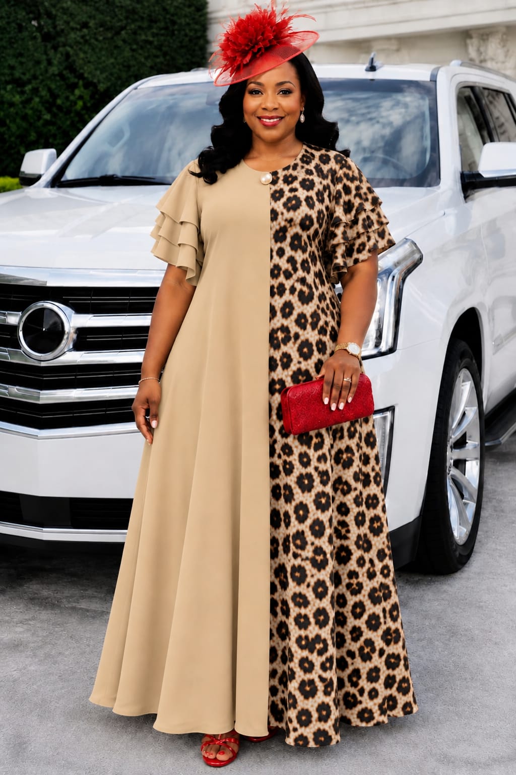 Elegant split design maxi dress
