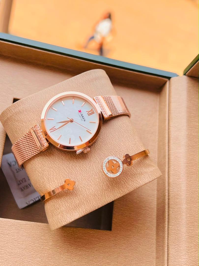 Ladies watch-bracelet combo set