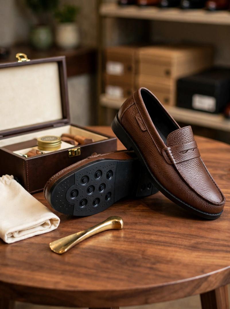 Slip-on leather office shoes
