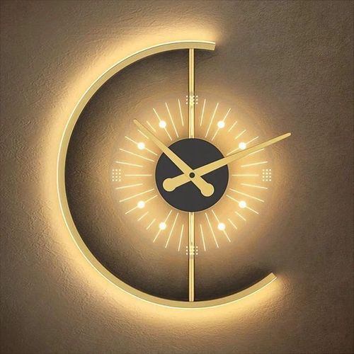 Modern geometric illuminated wall clock