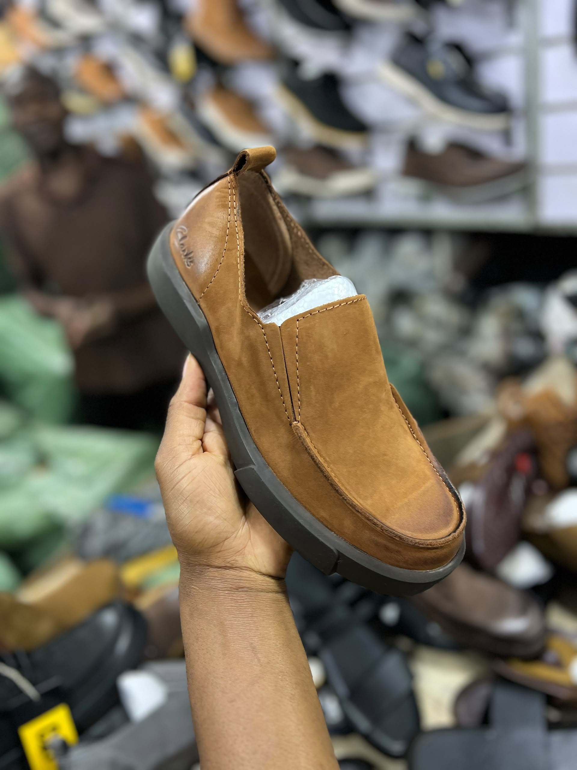 Leather slip-on casual shoes