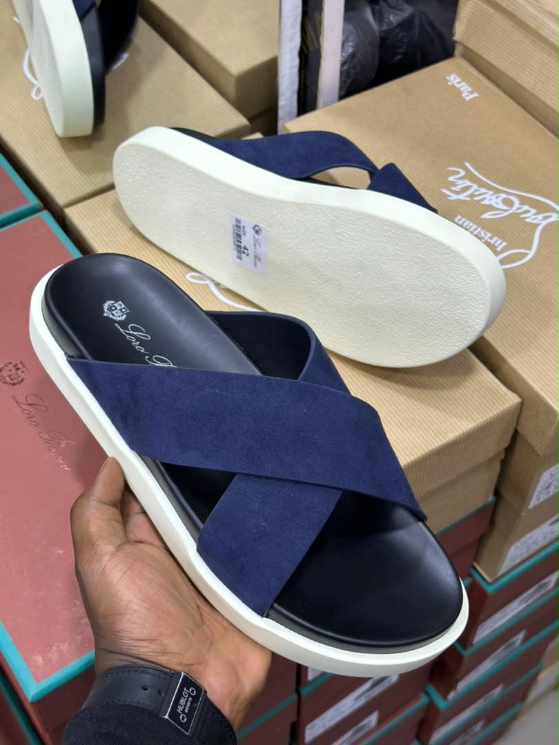Loro Piana crisscross suede sandals