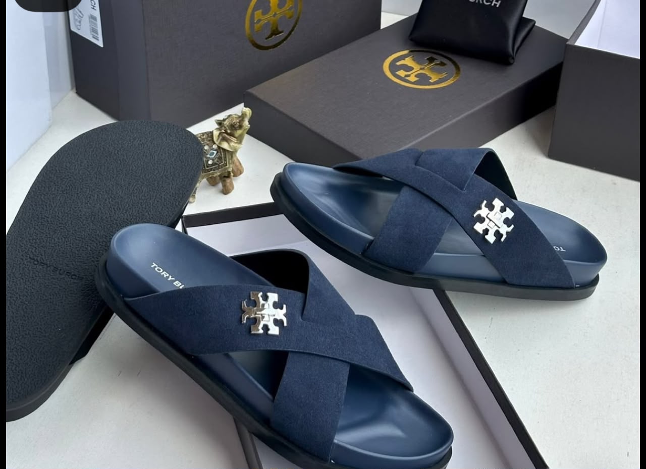 Tory Burch  crisscross slide sandals