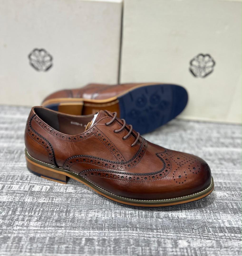 Franco Banetti Classic Wingtip Oxford Leather Dress Shoes