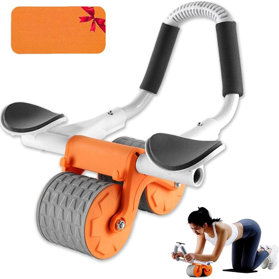 automatic rebound ab roller wheel with elbow support