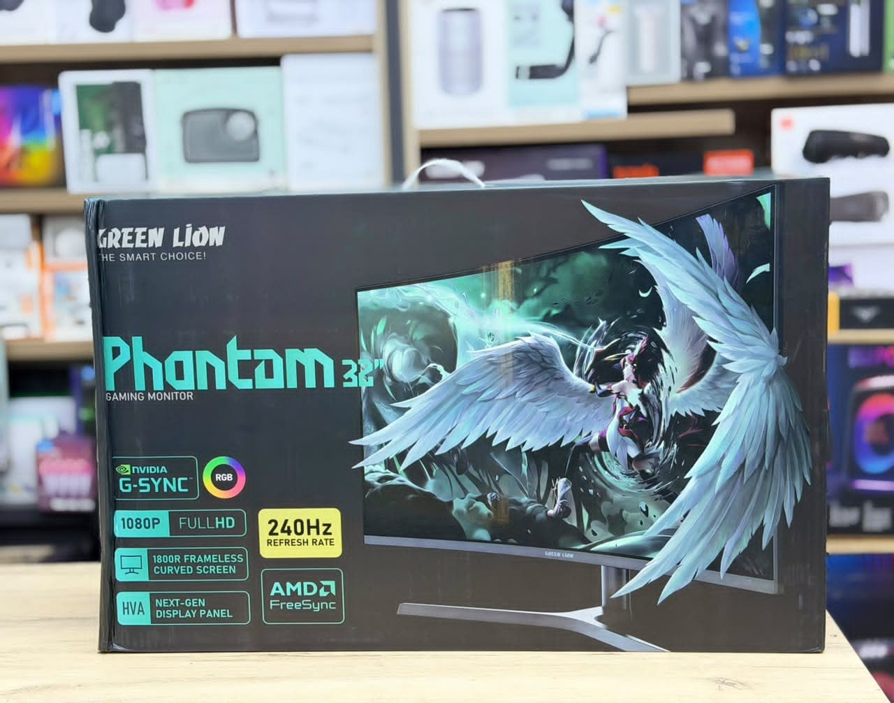Green Lion Phantom 32inch Curved Gaming Monitor with RGB Lights