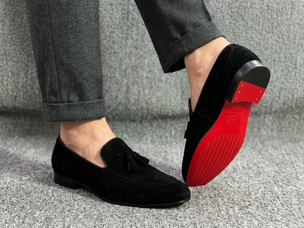 Suede tassel loafers