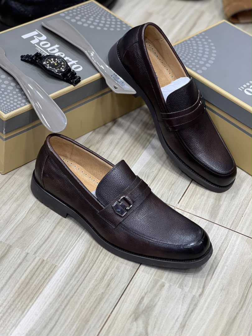 Black leather bit loafers
