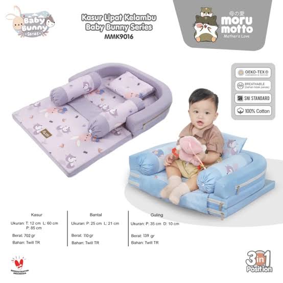 3-in-1 Foldable baby bed with net / seat trainer