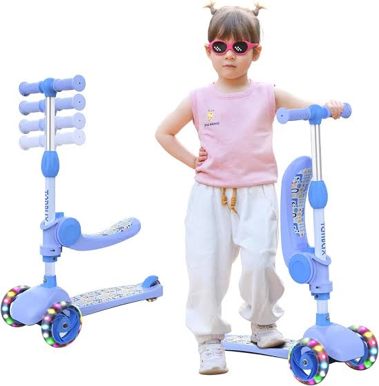 2-in-1 kick scooters with lighting wheels
