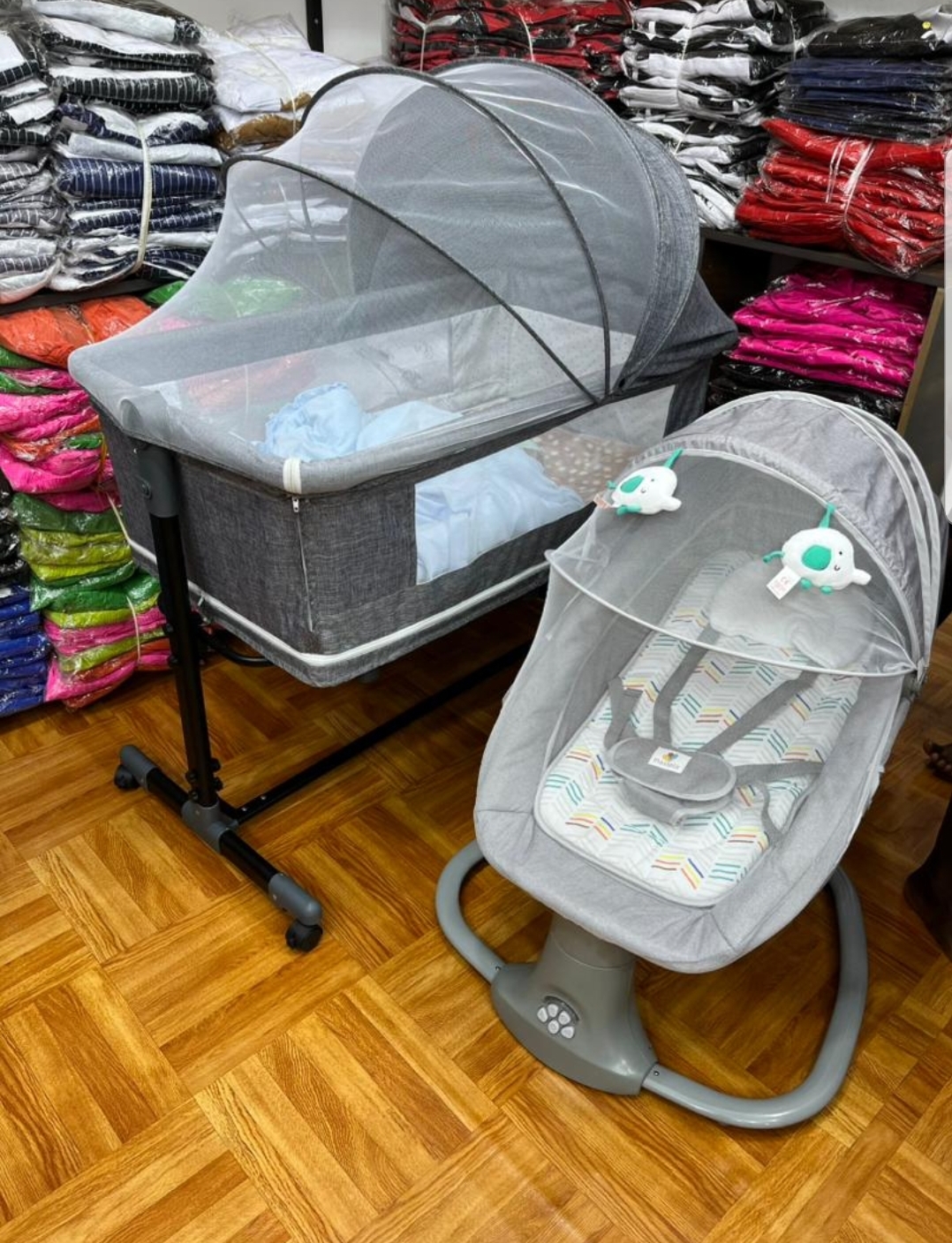 Baby co-sleeper & electric swing combo