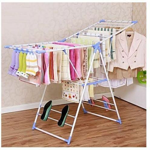 Foldable stainless steel clothes drying rack