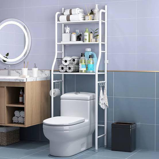 Over the toilet organizer rack