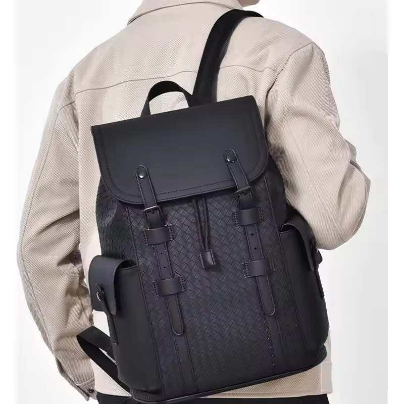 Casual textured flap backpack/laptop bag
