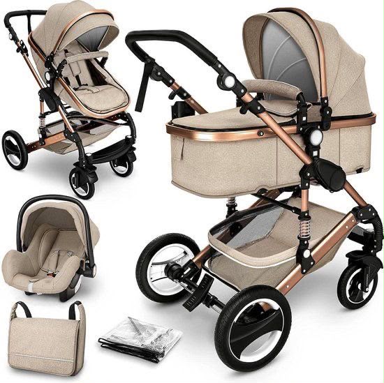 KIDILO 3-in-1 stroller complete set with car seat
