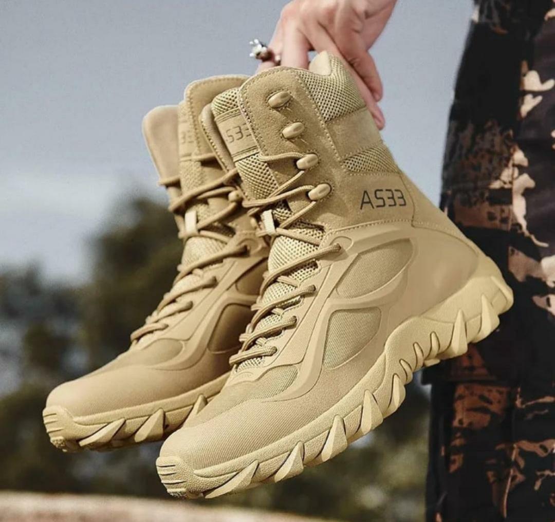 Desert khaki tactical hiking& trekking  combat boots