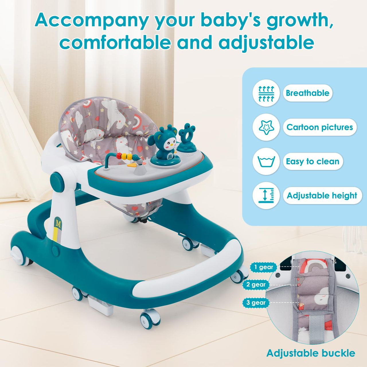 3-in-1 Sit to Walker baby musical Walker